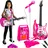 Kruzzel Spielzeuggitarre, Kinder-Mikrofon Set mit Verstärker 22407  Pink