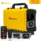 Tragbare Diesel-Luftheizung - 8 kW 12 V / 110–240 V - Bluetooth App, LCD & Fernbedienung - Tank 6 l - Fläche 20–25 m2 - Heizen & Lüften - T... - Türkis