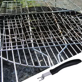 MuCoLa Grillrostheber 24 cm Edelstahl Braun/Schwarz/Silber/Weiß