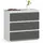 akord furniture factory Akord Nachtschrank, Weiß, Grau, Nachbildung, 3 Schubladen, Rechteckig,Rechteckig, 60x57x35 cm, Schlafzimmer, Nachttische