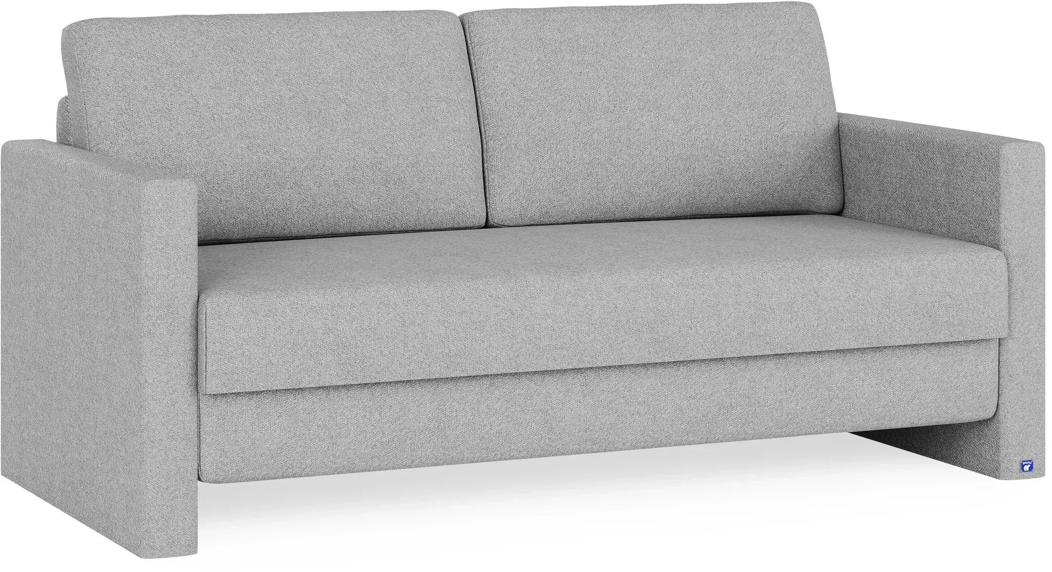 BRUNO Schlafsofa 160cm in Silver Grey | stabiles Massivholz & Boxspringkomfort