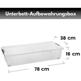 Centi Unterbettbox 32 L 3-tlg. transparent