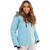 BOLF Damen Winterjacke Skijacke Snowboardjacke Schneejacke mit Kapuze Schneefang Bündchen Winddicht Wasserdicht Atmungsaktiv Outdoor Sport Style HH012 Hellblau M [D4D] - M