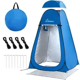 WolfWise PRO Pop Up Duschzelt Camping Silberbeschichtet mit Boden, Überzelt