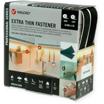 Velcro Klettband Extra Thin Fastener 5m Hakenband+Flauschband 20mm Schwarz