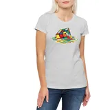 Urban Backwoods Print-Shirt Cube Meltdown Damen T-Shirt Zauberwürfel 80s Magic Speed Cubing Cuber (1-tlg) Speedcube Algorithm Cube Würfel grau M