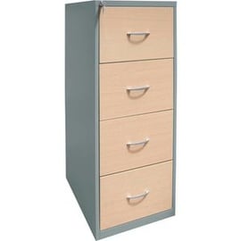 Gürkan Hängeregistraturschrank silber, ahorn 4 Schubladen 40,0 x 62,0 x 132,0 cm