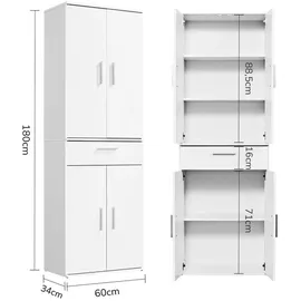 mokebo Der Praktische Mehrzweckschrank 60 x 180 x 0 cm Weiß