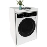 möbelkap Waschmaschinenumbau | Moderner Badschrank für Waschmaschine & Trockner | Platzsparende Waschmaschinenverkleidung mit Stauraum |Weiß