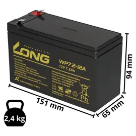 KungLong USV Akkusatz kompatibel YUNTO Q 450 AGM Blei Notstrom Batterie