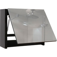 MCW Spiegelschrank MCW-B19, Wandspiegel Badspiegel Badezimmer, aufklappbar hochglanz 48x59cm ~ schwarz