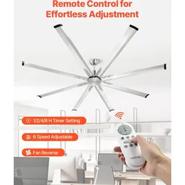 Vevor 214 cm Deckenventilator Silber
