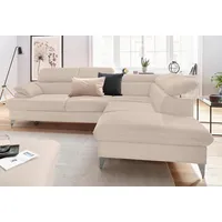 Cotta Ecksofa »Caluso L-Form«, inklusive Kopfteilverstellung, wahlweise mit Bettfunktion beige