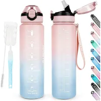 Luxuskollektion AOHAN 1L BPA-frei mit Stroh und Zeitmarkierungen Sport