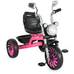 Byox Kinderdreirad Captain Musikfunktion Lichter Spiegel Hinterkorb Rückenlehne rosa