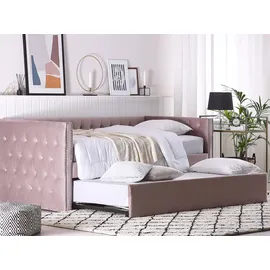 Beliani Ausziehbett GASSIN 90 x 200 cm rosa