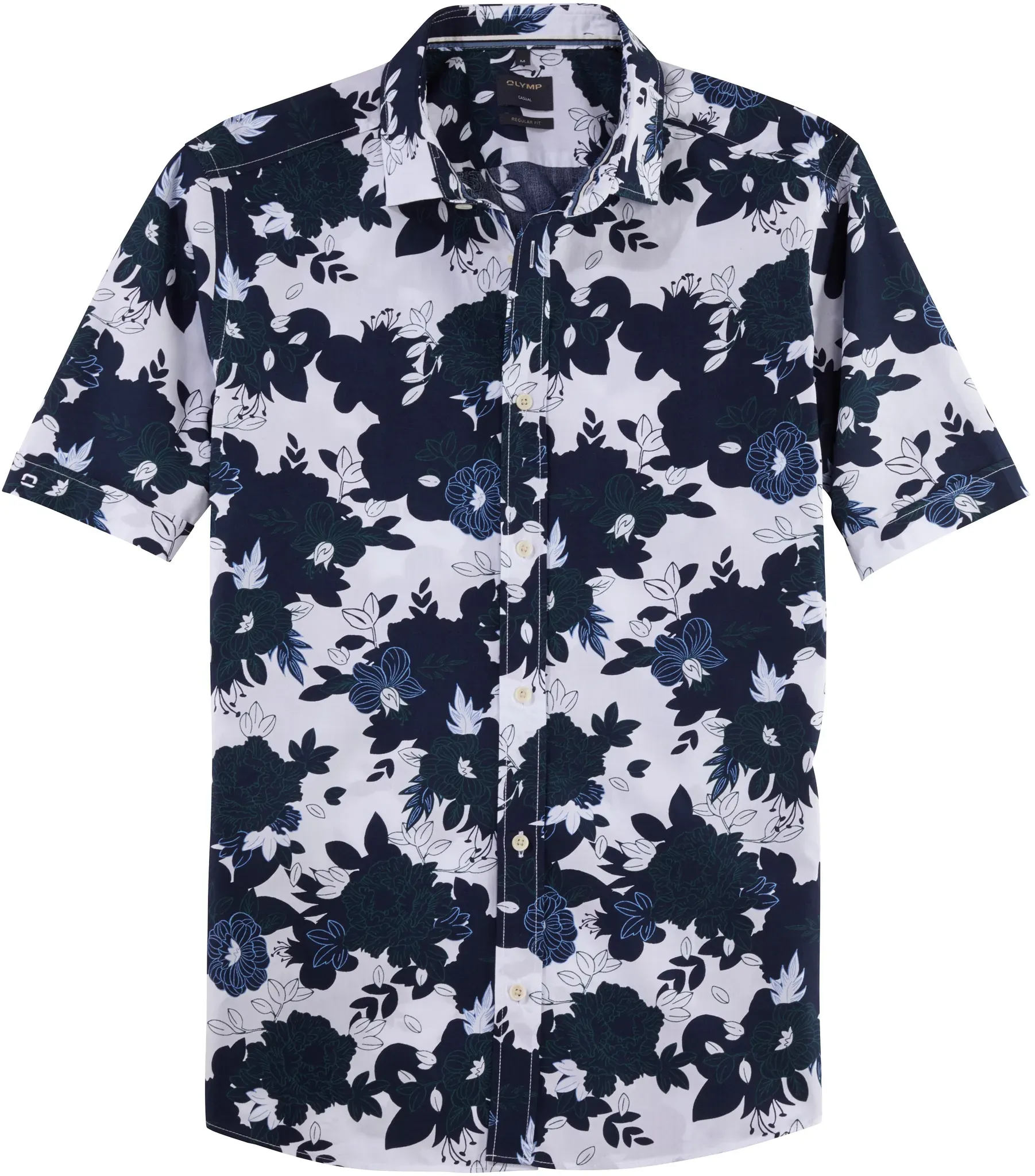 Kurzarmhemd OLYMP "Casual" Gr. XL, N-Gr, blau (marine) Herren Hemden Kurzarm