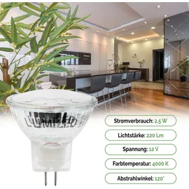 Lumiled LED-Birne 2,5W MR11 GU4 neutralweiß 6 St.