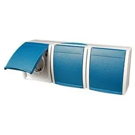 Busch-Jaeger Schuko-Steckdose 3-fach Blau/Grün