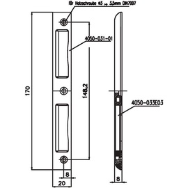 SSF Winkel-Schließblech VA B.20 Schenkelbreite 8mm DIN L/R