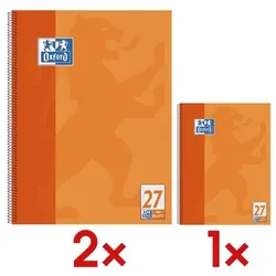 Oxford 2+1 Collegeblock »Schule« Lineatur 27, A4+ liniert, Optik-Papier orange
