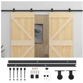 vidaXL Schiebetür 2 Pcs rechts 0 x 0 cm Braun/Schwarz