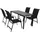 DEGAMO Gartengarnitur LAGOS 5-teilig, Alu anthrazit + Kunstgewebe schwarz - Dunkelgrau