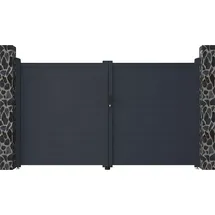 vente-unique Gartentor Doppeltor 305 x 180 cm Anthrazit/Aluminium