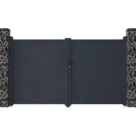vente-unique Gartentor Doppeltor 305 x 180 cm Anthrazit/Aluminium