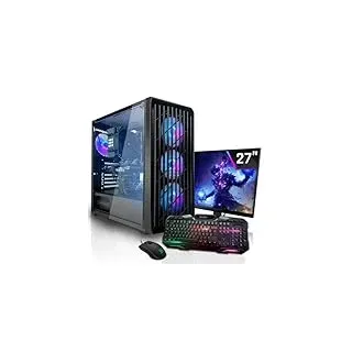 SYSTEMTREFF Basic Gaming Komplett PC Set AMD Ryzen 7 5700G 8x4.6GHz | AMD Radeon RX Vega 8 4K HDMI DX12 | 512GB M.2 NVMe + 1TB HDD | 16GB DDR4 RAM | WLAN Desktop Paket Computer für Gamer, Gaming