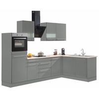 OPTIFIT Winkelküche »Bern«, Stellbreite 285x175 cm, wahlweise mit E-Geräten, grau