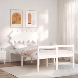 vidaXL Seniorenbett 90 x 200 cm Weiß