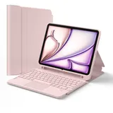 Inateck Hülle mit Tastatur für iPad 10/11 Gen. A16 2025, Air 11 Zoll M3/M2 (2025/2024), Pro 11 Rosa
