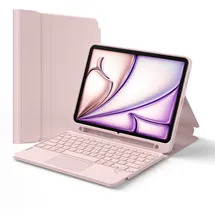 Inateck Hülle mit Tastatur für iPad 10/11 Gen. A16 2025, Air 11 Zoll M3/M2 (2025/2024), Pro 11 Rosa