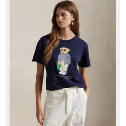 Polo Ralph Lauren für Damen. 211959112001 Seebär-T-Shirt aus Baumwolle (XS), Lässig, Kurzarm, Marine