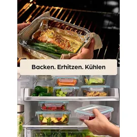 Praknu Frischhaltedose Glasbehälter weiß 1,0 l 4-teiliges Set
