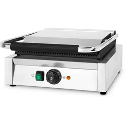 VERTES Kontaktgrill, 2200 W, Gusseisen, 0-300°C, Edelstahl, für Fladenbrot, Fleisch, Gemüse, Sandwich, professionell