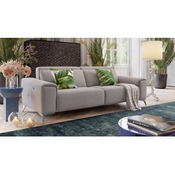 Stoff Designer Sofa BELLA Relaxsofa Sofagarnitur Couchgarnitur - grau