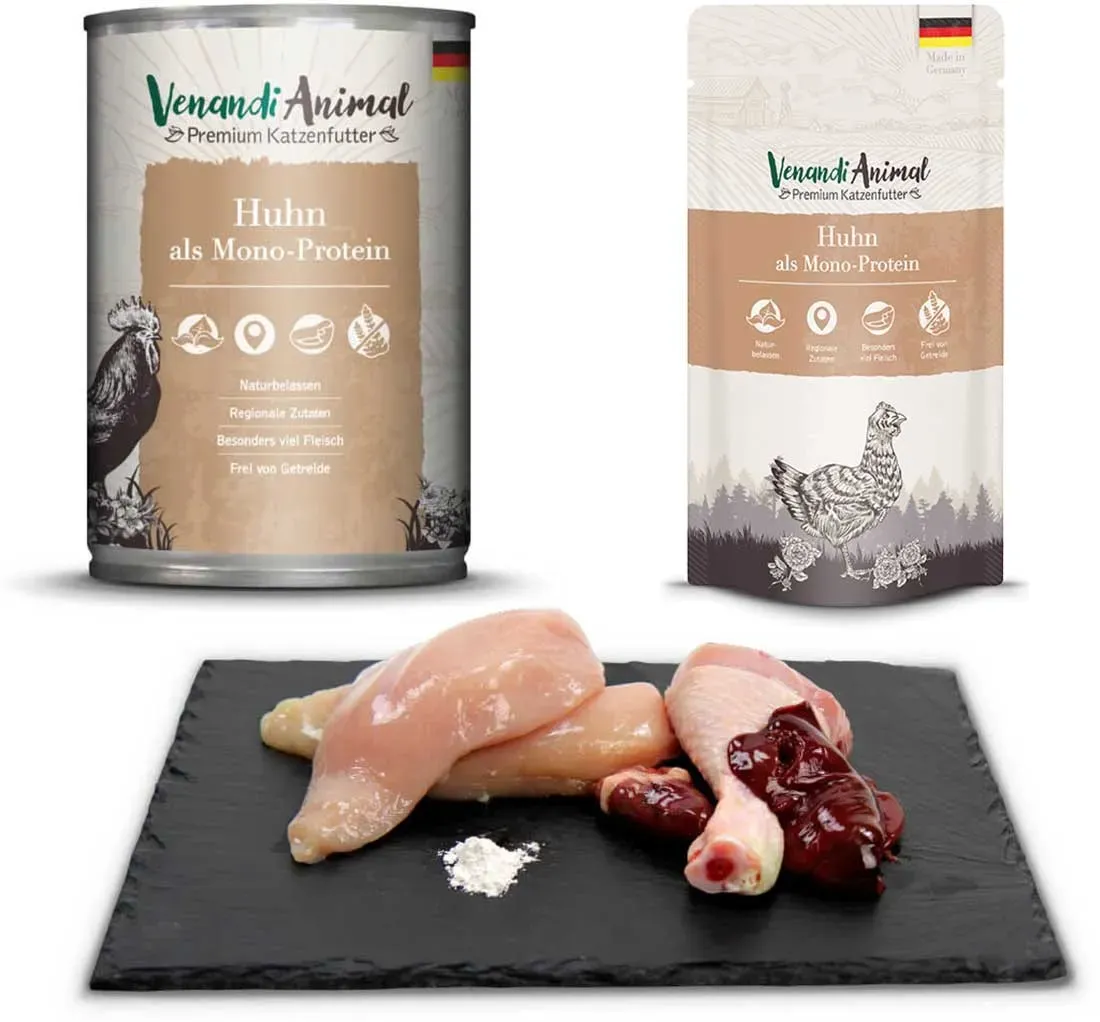 Venandi Animal Nassfutter mit Huhn als Monoprotein - 125 g