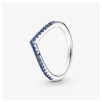 Pandora Silberring 196316C02 Ring Damen Timeless Wishbone Funkelnd Blau Silber Gr. 48