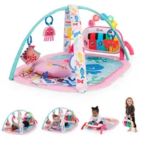 Baby Einstein Ocean Explorers 4-in-1 Spielbogen Baby Spielmatte mit Kick Piano, Musik- & Sprachförderung, Sensorikspielzeug, Lichter & Klänge, Für Neugeborene +, Rosa (Jellyfish Jamboree)