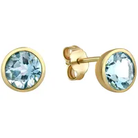 Fascination by Ellen K. Ohrringe Gold 375 mit echtem Blautopas (beh.) 7mm