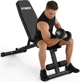 VOWVIT Hantelbank Faltbare Hantelbank für das Home-Gym, platzsparend klappbar, (ohne Kopfstütze), 500 kg Belastbarkeit, 9 Neigungsstufen schwarz 44 cm x 116.3 cm x 119 cm