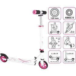 muuwmi Aluminium Scooter 125 mm weiß-pink EINHEITSGRÖSSE