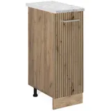 Vicco Apothekerschrank R-Line, 30 cm AP Marmor Artisan-Eiche/Goldkraft Eiche - Braun