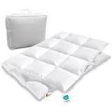 Bettenhaus Breuer Daunenbettdecke Extra warme 100% sibirische Daunen Bettdecke Daunendecke 135x200 1100g, Füllung: 100% Daunen, Bezug: 100% Baumwolle, Allergikergeeignet weiß