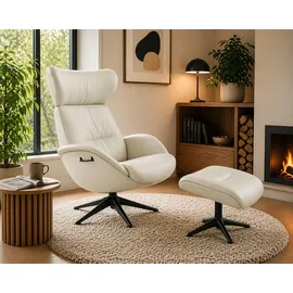 flexlux Relaxsessel FLEXLUX Leder 90 x 107 x 89 cm Weiß mit Kopfteil