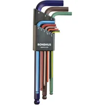 Bondhus ColourGuard BLX9MCG 9-teiliges Kugelkopfset mit schneller Identifikation durch Farbcodes