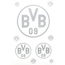 Borussia Dortmund Aufkleber Emblem 3er Set transparent silber