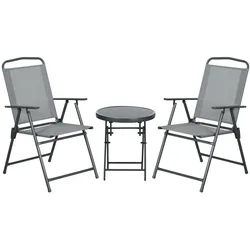 Outsunny Gartenmöbel-Set Metall, Netzstoff